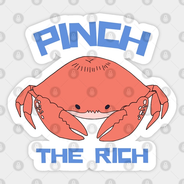 Pinch the Rich - Crab Cartoon Sticker by CursedContent